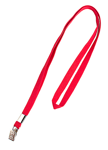 LLL-101. Ленты Красные для бейджей с металлической клипсой (100 шт)