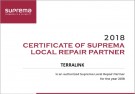 Подтверждено сертификатом: TerraLink – авторизованный сервисный центр Suprema