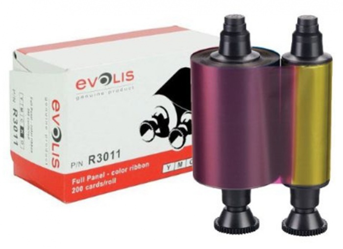 Evolis R3011. Лента YMCKO для полноцветной печати, 200 отпечатков