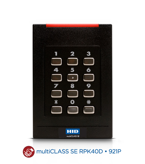 HID 921PBN. Комбинированный MOBILE-ENABLED считыватель multiCLASS SE RPK40 с клавиатурой для проекта HID Mobile Access (OrgIDxxxx/MOBxxxx) (Prox+Seos+MA+Bluetooth)